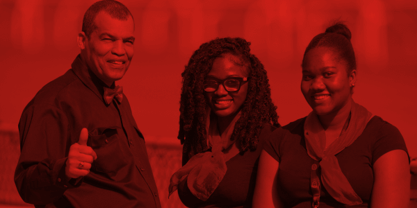 A group half-body photo of Woodbine team