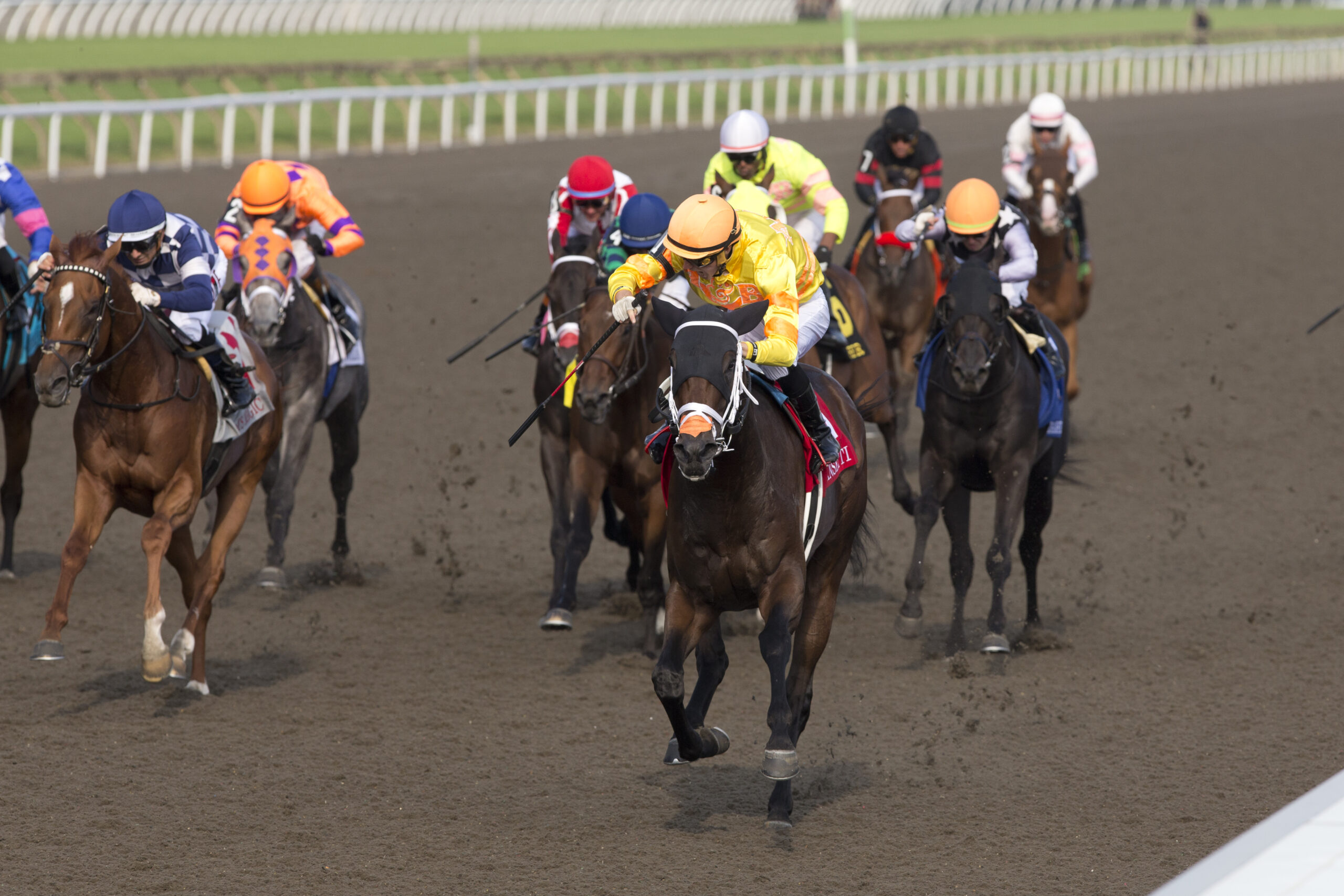 Mansetti and jockey Pietro Moran winning the 166th King's Plate on August 16, 2025 at Woodbine (Michael Burns Photo)