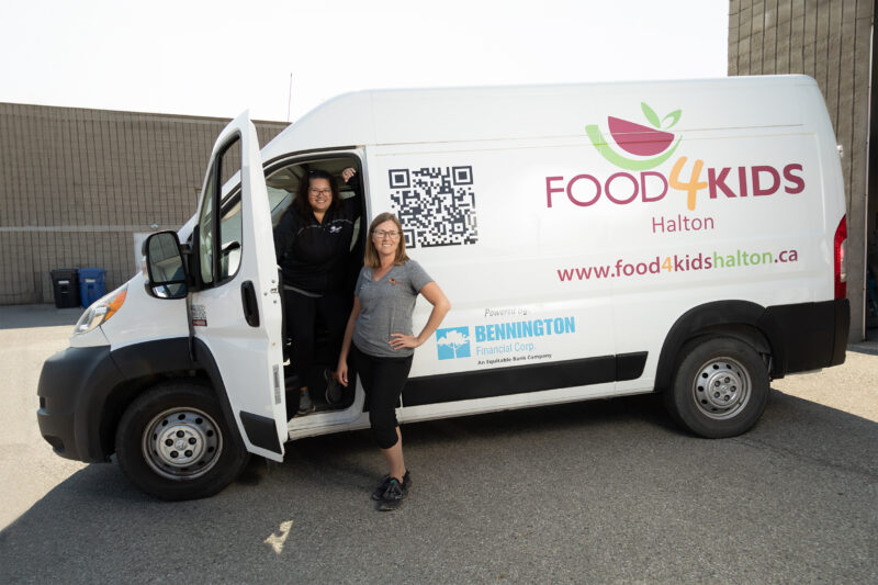 Stacey and Eva with the Food4Kids Halton truck (Photo by Renata Pollock)